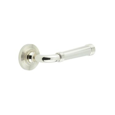 Click Here To Enlarge This Photo Of BUR35KIT160 Frelan Hardware Burlington Highgate Door Handles on Reeded Rose Polished Nickel