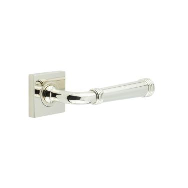Click Here To Enlarge This Photo Of BUR35KIT162 Frelan Hardware Burlington Highgate Door Handles on Square Plain Rose Polished Nickel