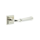 BUR35KIT163 Frelan Hardware Burlington Highgate Door Handles on Square Stepped Rose Polished Nickel