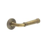 BUR35KIT2 Frelan Hardware Burlington Highgate Door Handles on Chamfered Rose Antique Brass
