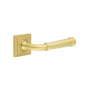Click Here To Enlarge This Photo Of BUR35KIT241 Frelan Hardware Burlington Highgate Door Handles on Square Stepped Rose Satin Brass