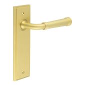 BUR35KIT242 Frelan Hardware Burlington Highgate Door Handles on Latch Backplate Satin Brass
