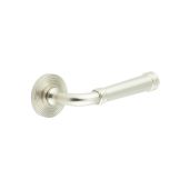 BUR35KIT316 Frelan Hardware Burlington Highgate Door Handles on Reeded Rose Satin Nickel