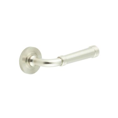 Click Here To Enlarge This Photo Of BUR35KIT317 Frelan Hardware Burlington Highgate Door Handles on Knurled Rose Satin Nickel