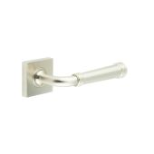 BUR35KIT318 Frelan Hardware Burlington Highgate Door Handles on Square Plain Rose Satin Nickel