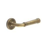 BUR35KIT4 Frelan Hardware Burlington Highgate Door Handles on Reeded Rose Antique Brass