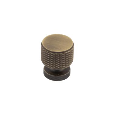 Click Here To Enlarge This Photo Of BUR400AB Frelan Hardware Burlington Piccadilly Knurled 30mm Cupboard Knob Antique Brass