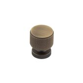 BUR400AB Frelan Hardware Burlington Piccadilly Knurled 30mm Cupboard Knob Antique Brass