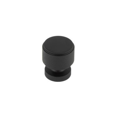 Click Here To Enlarge This Photo Of BUR400MB Frelan Hardware Burlington Piccadilly Knurled 30mm Cupboard Knob Matt Black