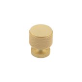 BUR400SB Frelan Hardware Burlington Piccadilly Knurled 30mm Cupboard Knob Satin Brass