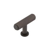 BUR401DB Frelan Hardware Burlington Piccadilly Knurled 55mm T Bar Cupboard Knob Dark Bronze