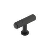 BUR401MB Frelan Hardware Burlington Piccadilly Knurled 55mm T Bar Cupboard Knob Matt Black