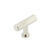 BUR401PN Frelan Hardware Burlington Piccadilly Knurled 55mm T Bar Cupboard Knob Polished Nickel