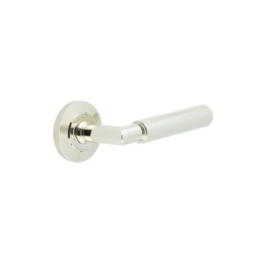 Click Here To Enlarge This Photo Of BUR40KIT158 Frelan Hardware Burlington Piccadilly Door Handles on Chamfered Rose Polished Nickel