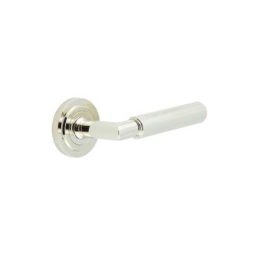 Click Here To Enlarge This Photo Of BUR40KIT159 Frelan Hardware Burlington Piccadilly Door Handles on Stepped Rose Polished Nickel