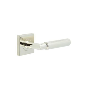 Click Here To Enlarge This Photo Of BUR40KIT162 Frelan Hardware Burlington Piccadilly Door Handles on Square Plain Rose Polished Nickel
