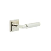 BUR40KIT163 Frelan Hardware Burlington Piccadilly Door Handles on Square Stepped Rose Polished Nickel