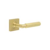 BUR40KIT240 Frelan Hardware Burlington Piccadilly Door Handles on Square Plain Rose Satin Brass