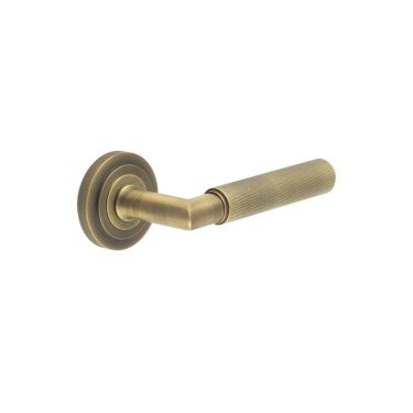 Click Here To Enlarge This Photo Of BUR40KIT3 Frelan Hardware Burlington Piccadilly Door Handles on Stepped Rose Antique Brass