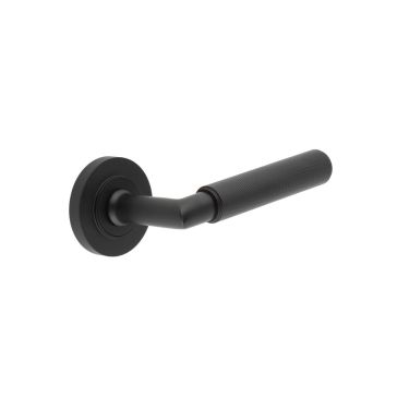 Click Here To Enlarge This Photo Of BUR40KIT326 Frelan Hardware Burlington Piccadilly Door Handles on Plain Rose Matt Black