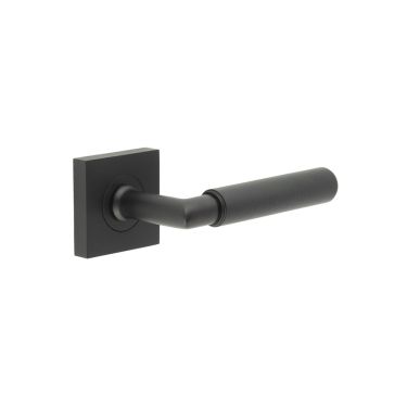 Click Here To Enlarge This Photo Of BUR40KIT331 Frelan Hardware Burlington Piccadilly Door Handles on Square Plain Rose Matt Black