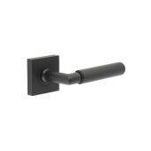 BUR40KIT331 Frelan Hardware Burlington Piccadilly Door Handles on Square Plain Rose Matt Black