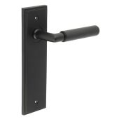 BUR40KIT333 Frelan Hardware Burlington Piccadilly Door Handles on Latch Backplate Matt Black