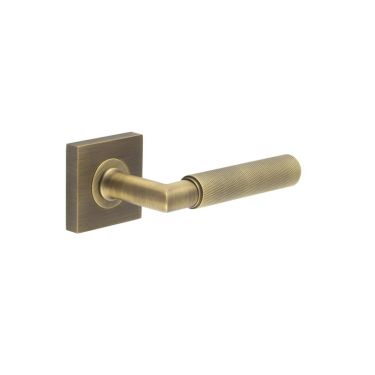 Click Here To Enlarge This Photo Of BUR40KIT6 Frelan Hardware Burlington Piccadilly Door Handles on Square Plain Rose Antique Brass