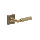 BUR40KIT6 Frelan Hardware Burlington Piccadilly Door Handles on Square Plain Rose Antique Brass