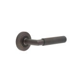 BUR40KIT80 Frelan Hardware Burlington Piccadilly Door Handles on Chamfered Rose Dark Bronze