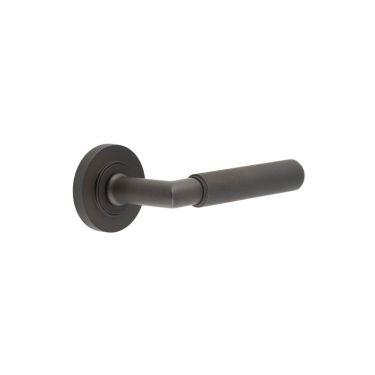 Click Here To Enlarge This Photo Of BUR40KIT83 Frelan Hardware Burlington Piccadilly Door Handles on Knurled Rose Dark Bronze