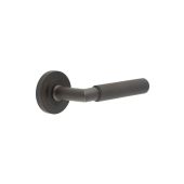 BUR40KIT83 Frelan Hardware Burlington Piccadilly Door Handles on Knurled Rose Dark Bronze
