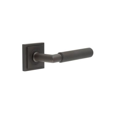 Click Here To Enlarge This Photo Of BUR40KIT85 Frelan Hardware Burlington Piccadilly Door Handles on Square Stepped Rose Dark Bronze