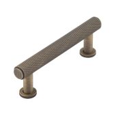 BUR410AB Frelan Hardware Burlington Piccadilly Knurled Cabinet Handle 96mm Antique Brass