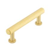 BUR410SB Frelan Hardware Burlington Piccadilly Knurled Cabinet Handle 96mm Satin Brass
