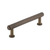 BUR411AB Frelan Hardware Burlington Piccadilly Knurled Cabinet Handle 128mm Antique Brass