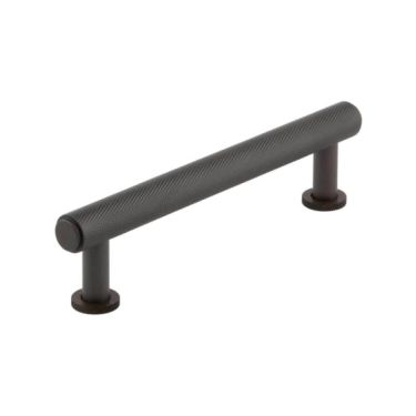 Click Here To Enlarge This Photo Of BUR411DB Frelan Hardware Burlington Piccadilly Knurled Cabinet Handle 128mm Dark Bronze