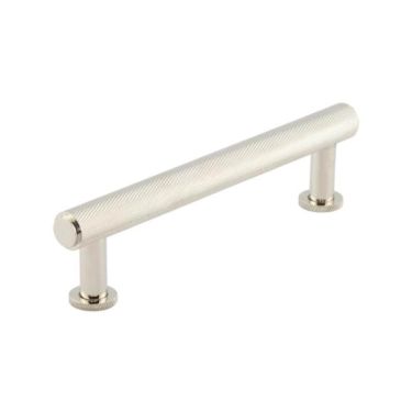 Click Here To Enlarge This Photo Of BUR411PN Frelan Hardware Burlington Piccadilly Knurled Cabinet Handle 128mm Polished Nickel