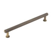 BUR412AB Frelan Hardware Burlington Piccadilly Knurled Cabinet Handle 224mm Antique Brass