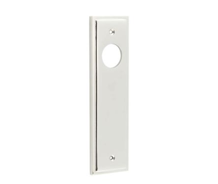 Click Here To Enlarge This Photo Of BUR450PN Frelan Hardware Burlington II Latch Backplates to suit Lever Handles Polished Nickel