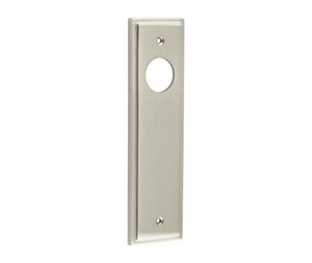 Click Here To Enlarge This Photo Of BUR450SN Frelan Hardware Burlington II Latch Backplates to suit Lever Handles Satin Nickel