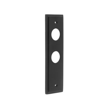 Click Here To Enlarge This Photo Of BUR453MB Frelan Hardware Burlington II Bathroom (57mm c/c) Backplates to suit Lever Handles Matt Black