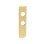 BUR456SB Frelan Hardware Burlington II Din Bathroom (78mm c/c) Backplates to suit Lever Handles Satin Brass