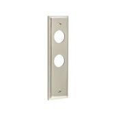 BUR456SN Frelan Hardware Burlington II Din Bathroom (78mm c/c) Backplates to suit Lever Handles Satin Nickel