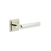 BUR45KIT163 Frelan Hardware Burlington Richmond Door Handles on Square Stepped Rose Polished Nickel