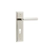 BUR45KIT168 Frelan Hardware Burlington Richmond Door Handles on 72mm Din Euro Backplate Polished Nickel