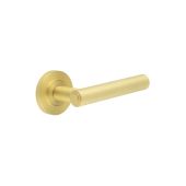 BUR45KIT235 Frelan Hardware Burlington Richmond Door Handles on Plain Rose Satin Brass