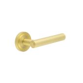 BUR45KIT237 Frelan Hardware Burlington Richmond Door Handles on Stepped Rose Satin Brass