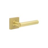 BUR45KIT240 Frelan Hardware Burlington Richmond Door Handles on Square Plain Rose Satin Brass