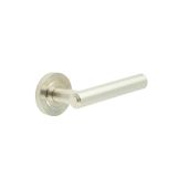 BUR45KIT313 Frelan Hardware Burlington Richmond Door Handles on Plain Rose Satin Nickel